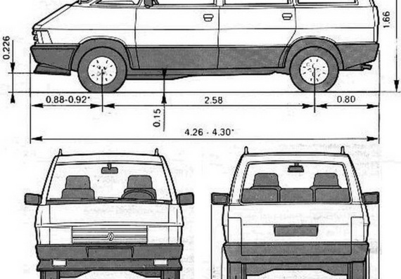 Renault Espace (First 4 generations) (Reno Espace (First 4 generations)) - drawings (drawings) of the car